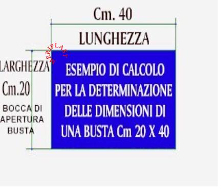 PER CALCOLARE LE DIMENSIONI DELLE BUSTE