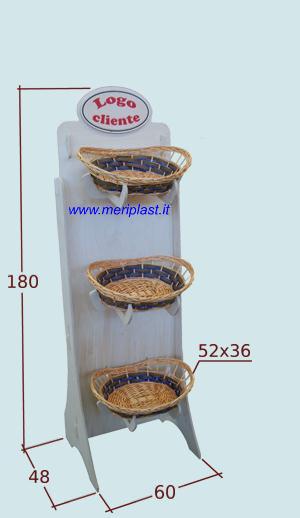 ESPOSITORE SMONTABILE PER PANETTERIE CON CESTI