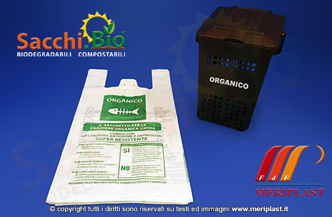 Buste Shoppers compostabili Sacchetti bio per rifiuti organici MAQA 500 pz Buste biodegradabili 23+7+7x40 cm 